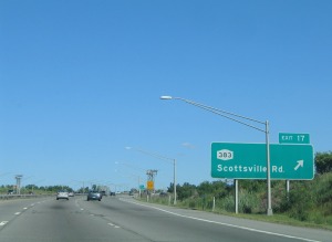 The Expressway exit off 390 South.